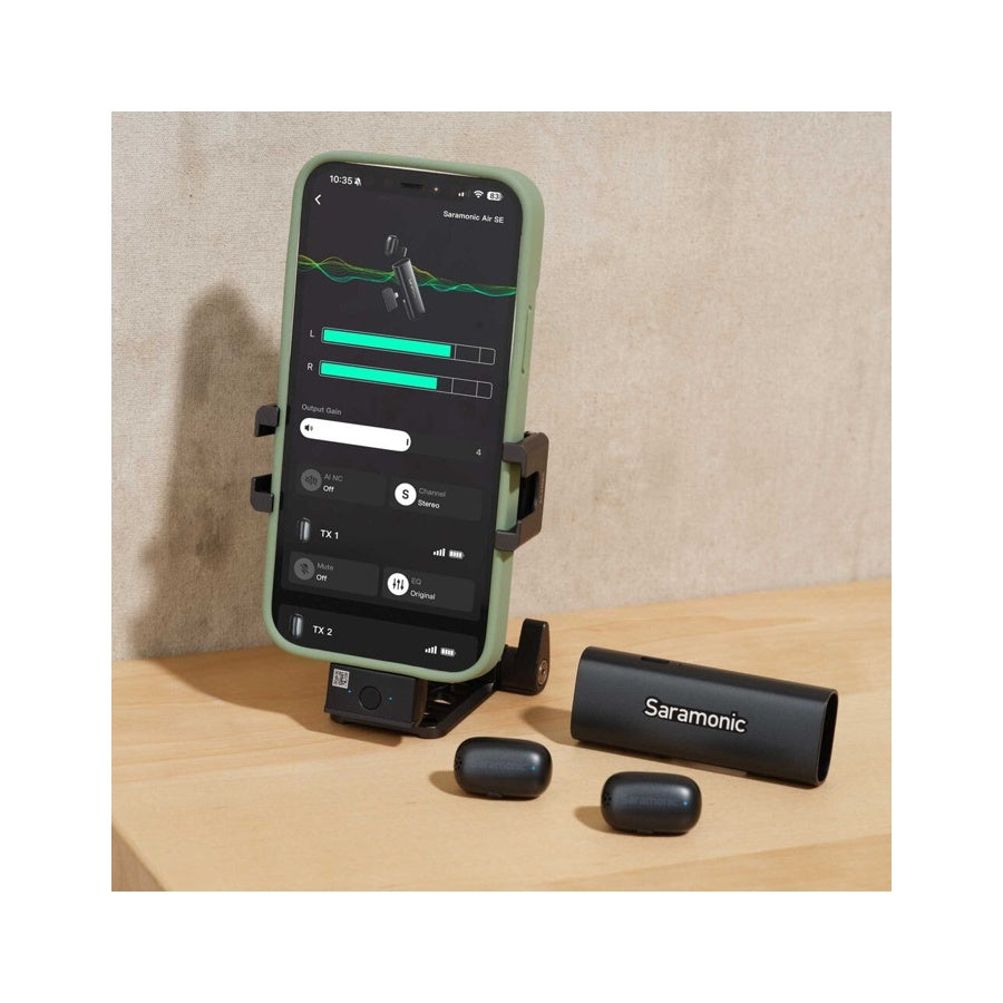 Saramonic AIR SE AI-Powered Clip-On & Handheld Dual Wireless Microphone for Smartphone