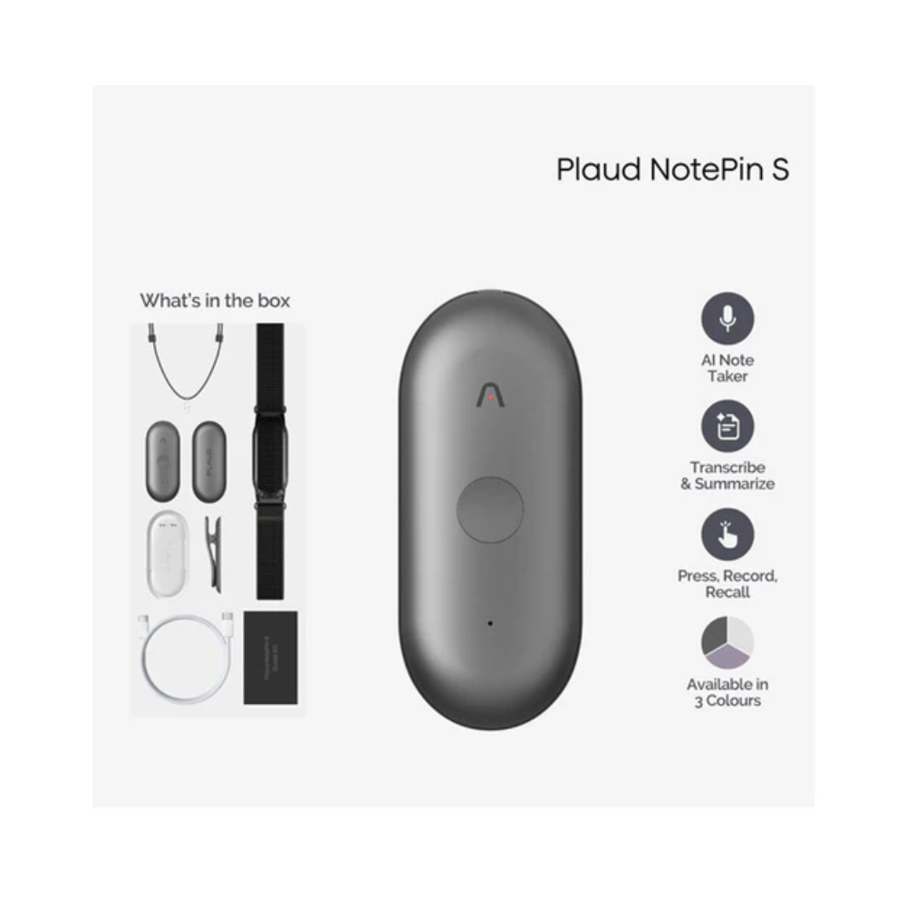 PLAUD NotePin S Limited Edition Wearable AI Voice Recorder