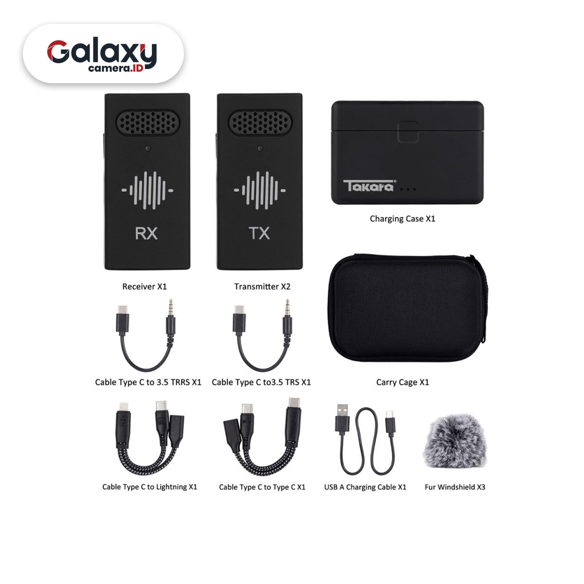 Takara INTRO X3 Wireless Microphone Digital With Charging Case Resmi