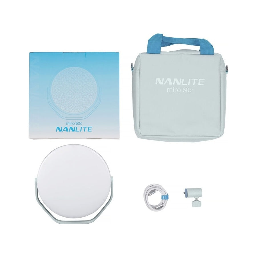 Nanlite Miro 60C RGB Round LED Light Panel (Mint Blue)