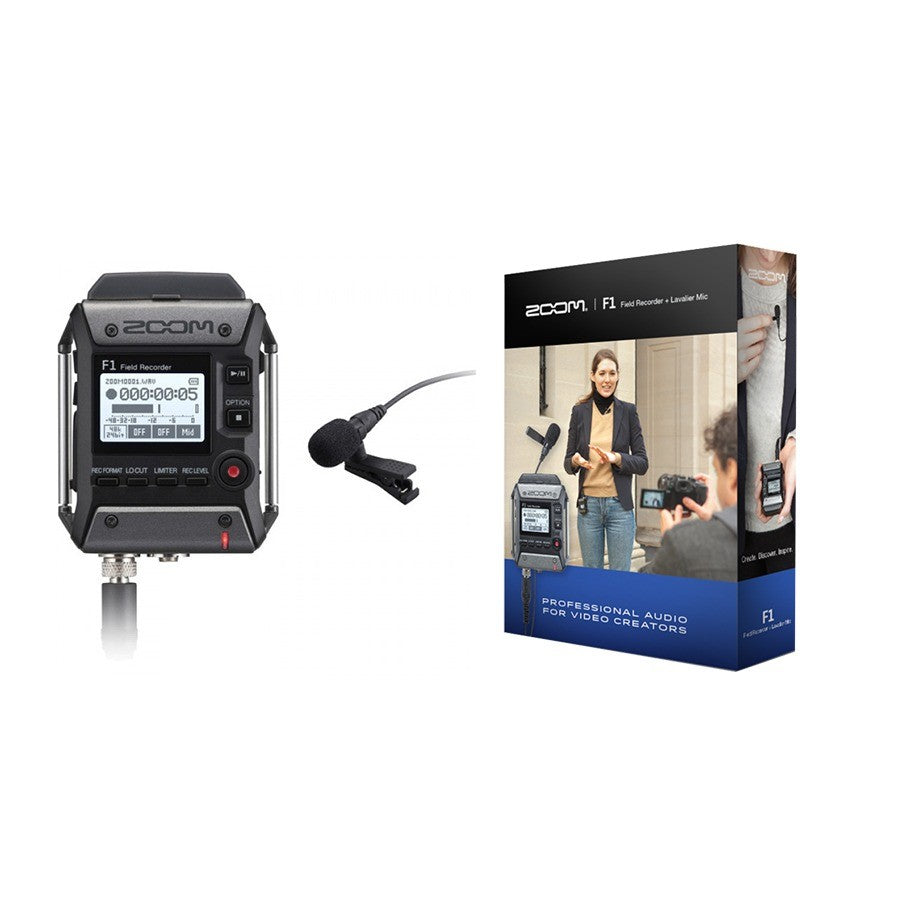 Zoom F1 Field Recorder with Lavalier Microphone