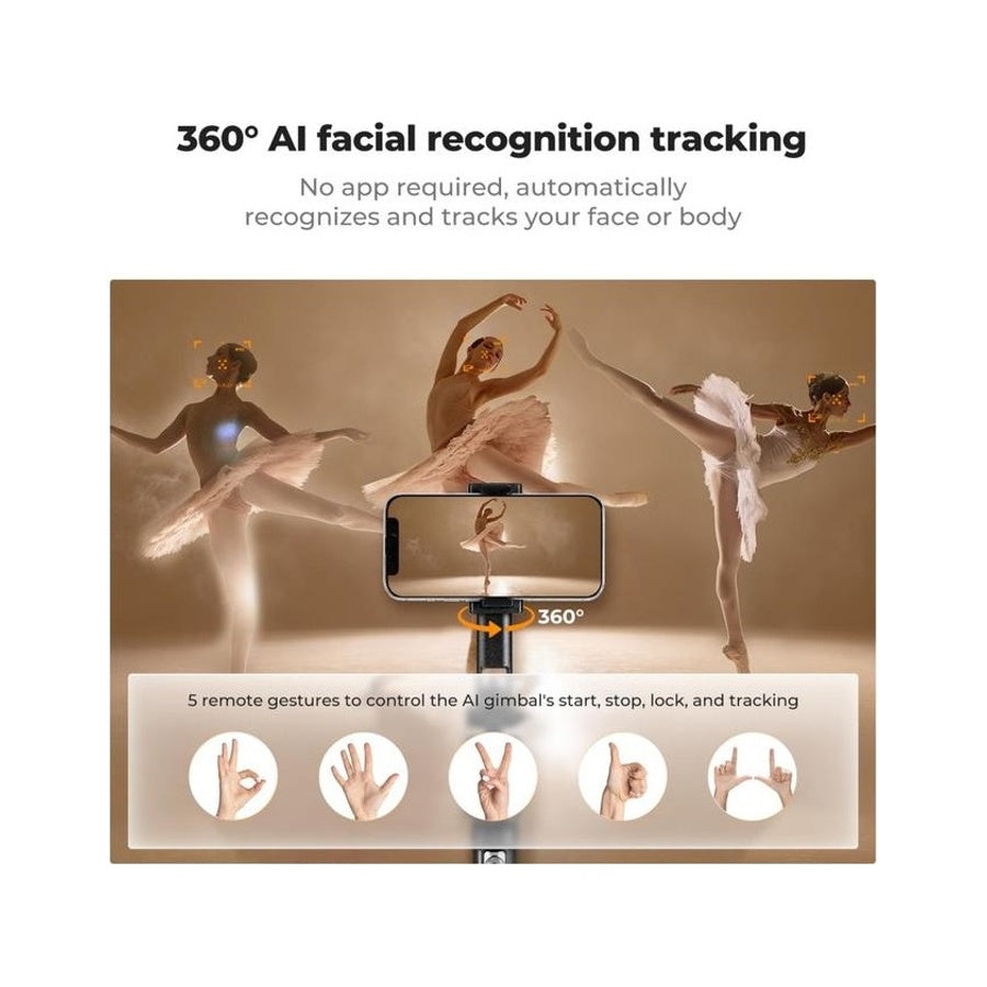 KNF Concept MS51 Auto Face Tracking Tripod With RingLight Selfie Stick