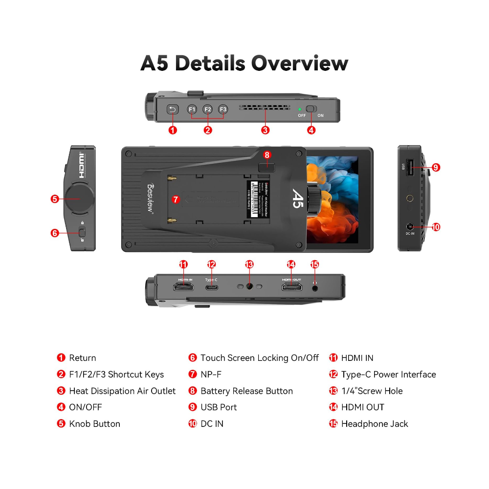 Desview A5 Compact Camera Touchscreen Monitor