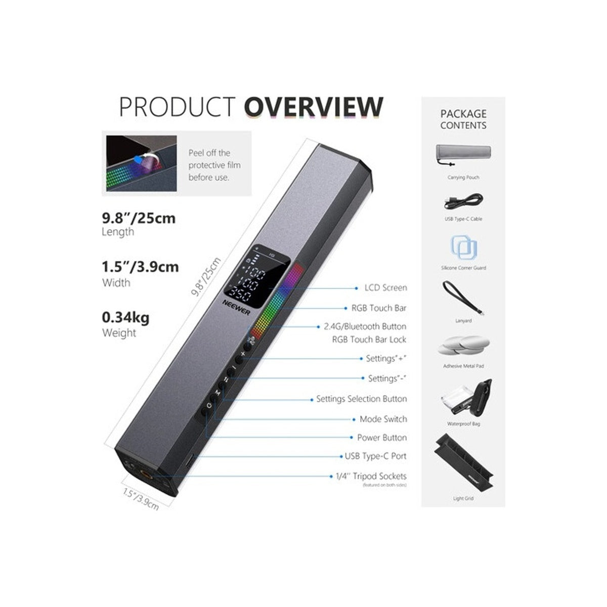 Neewer RGB1 Magnetic Handheld Light Stick