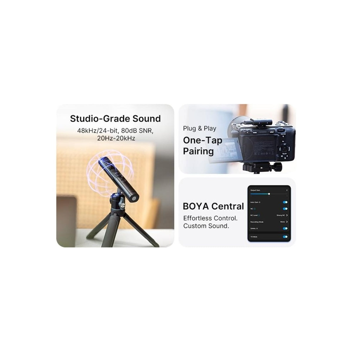 Boya Magic System Microphone All In One AI Powered Mic Wireless Transformable Shotgun