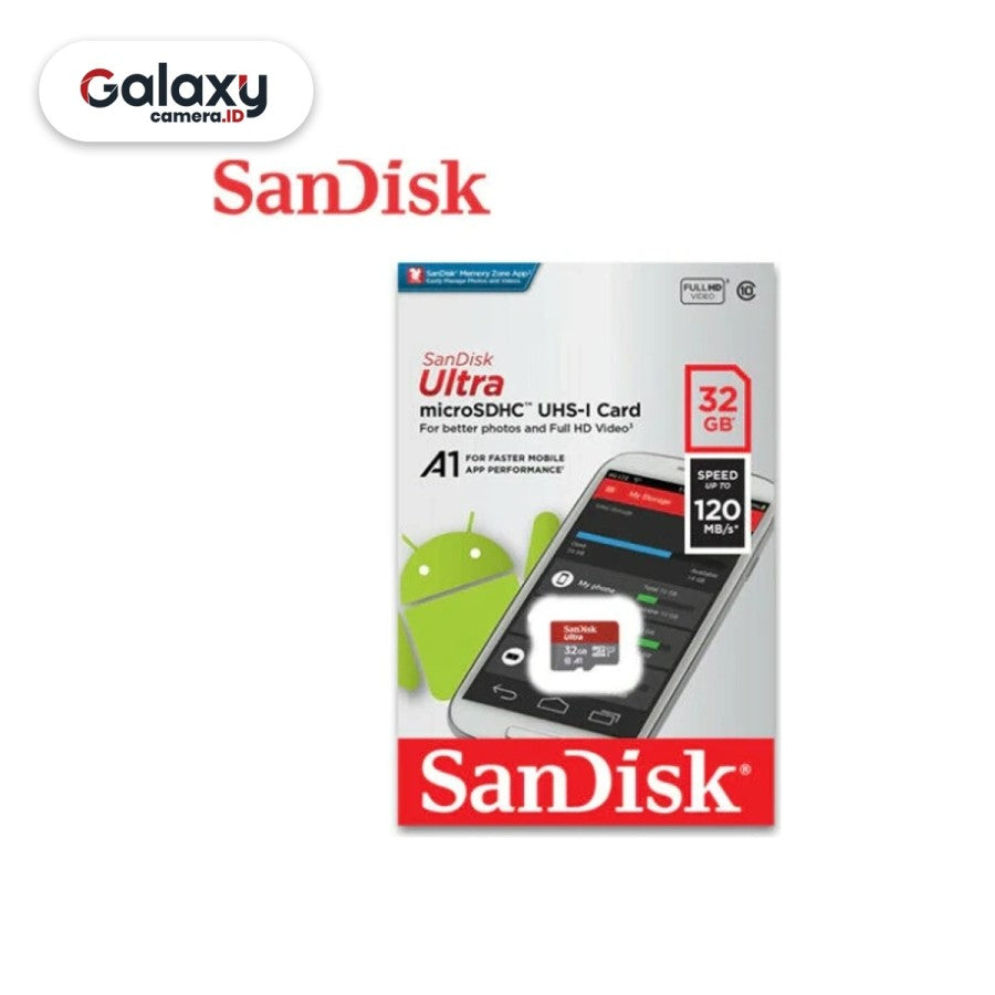 Memory MicroSD Sandisk Ultra 32GB 120mb/s Memori Micro SD Original