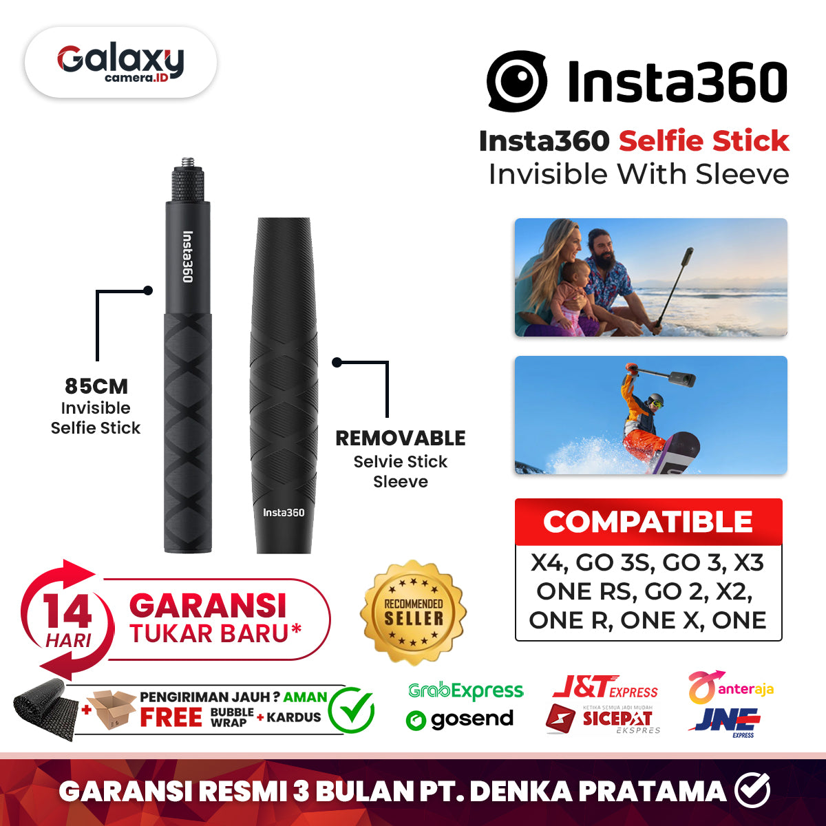 Insta360 85CM Invisible Selfie Stick with Selfie Stick Sleeve