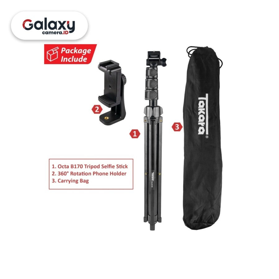 Takara OCTA B170 Tripod Multi Function Selfie Stick Light Stand Resmi
