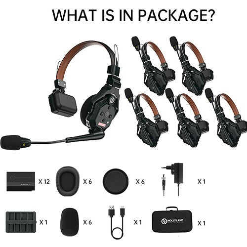 Hollyland Solidcom C1 Pro 6S Headset Wireless 6 Person Intercom System