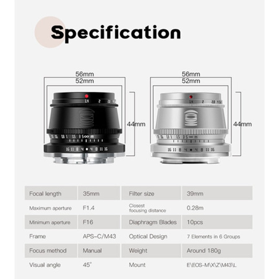 TTArtisan 35mm F1.4 For Nikon Z Mount