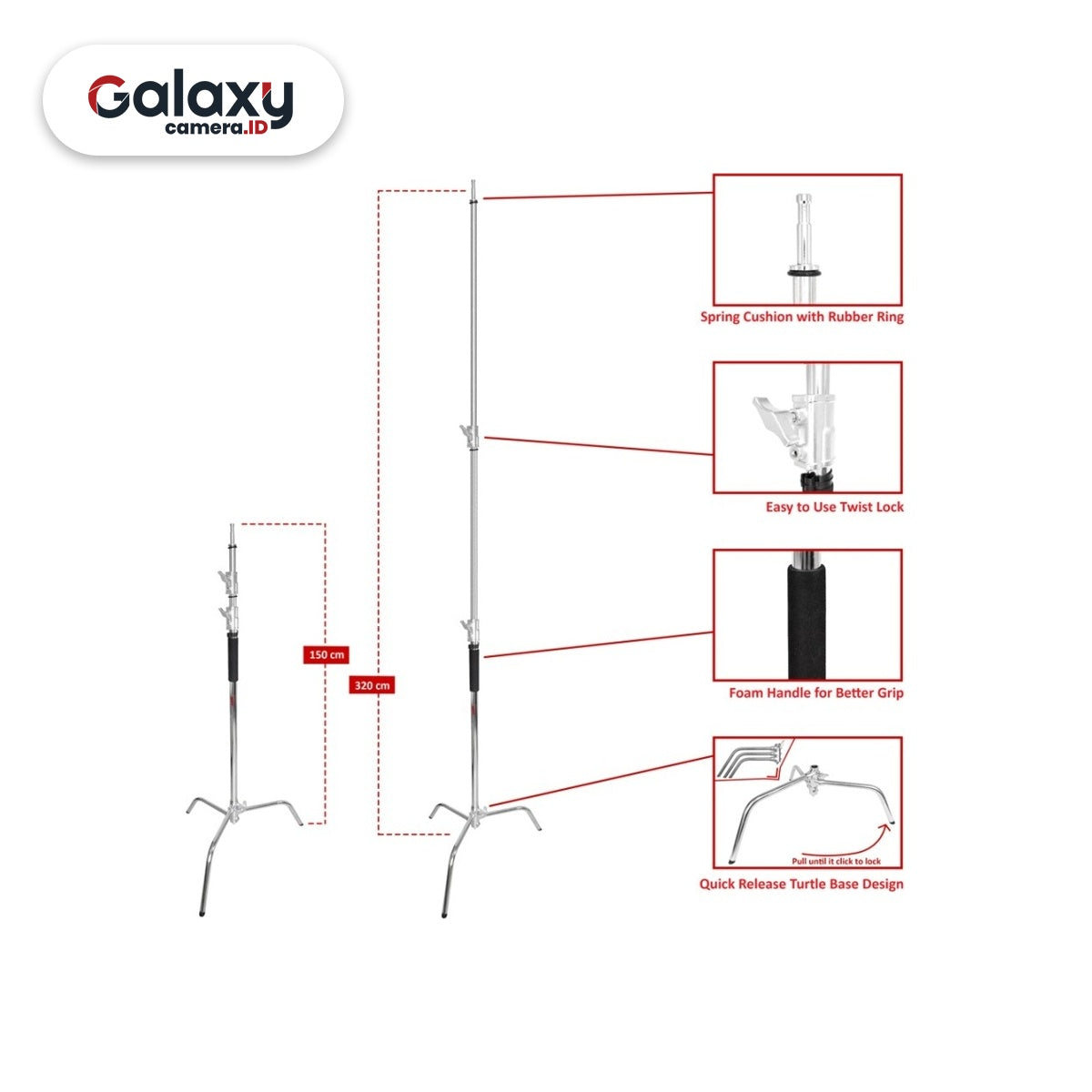Takara Spirit Alfa Lite C Lightstanding Light Stand Tripod Resmi