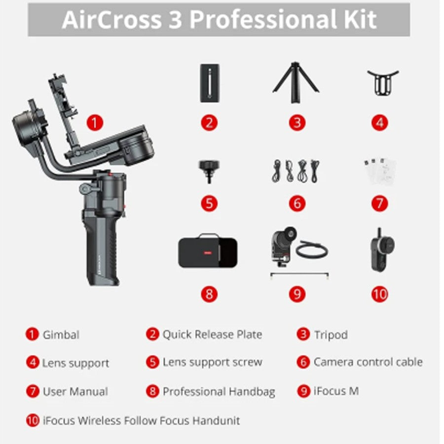 Moza AirCross 3 Professional Kit 3-Axis Handheld Gimbal Stabilizer