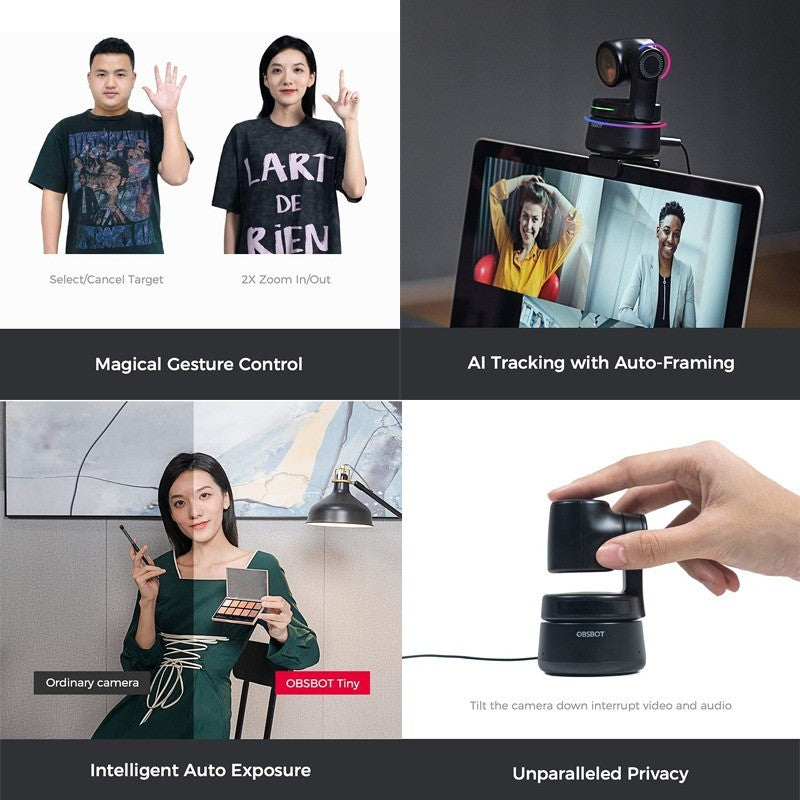 OBSBOT Tiny AI-Powered PTZ Webcam