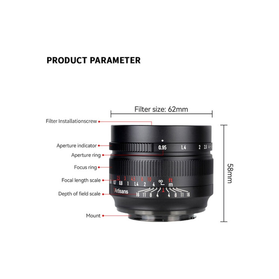 7Artisans 50mm F0.95 For Fuji FX Mount