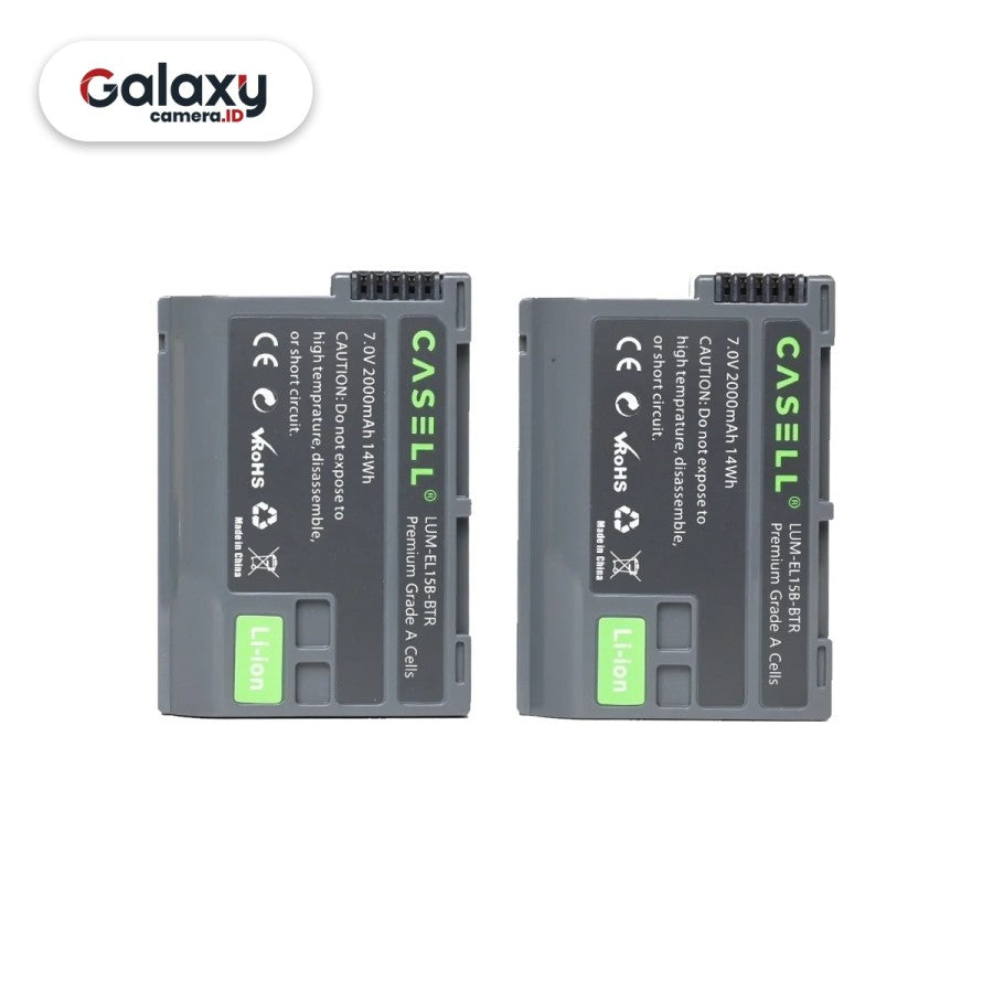 Casell EN-EL15B Battery Pack EN EL15B 2 Battery + 1 USB Dual