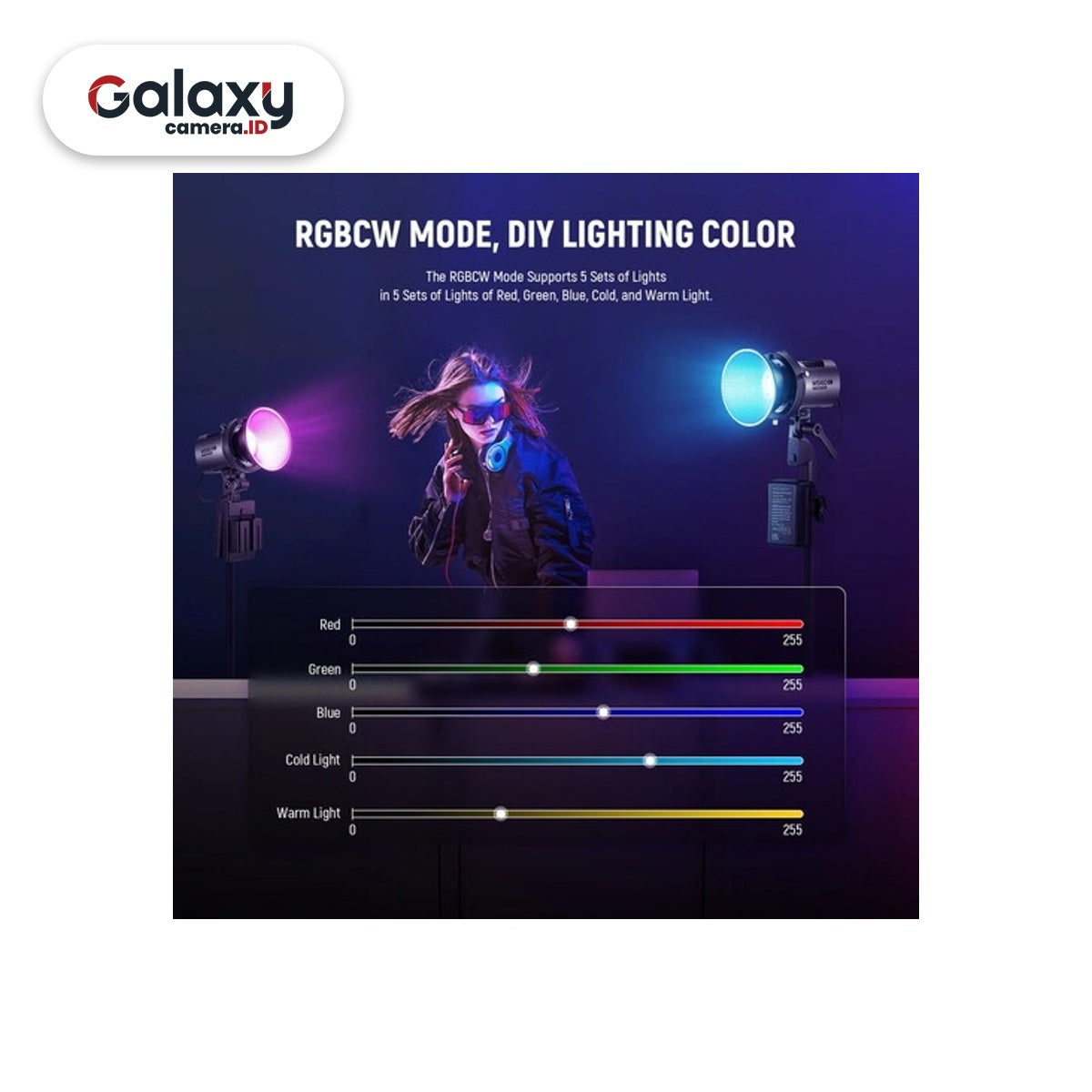 Neewer MS60C Bi-Color RGB LED Monolight Studio Lighting MS 60 C Video Light Resmi