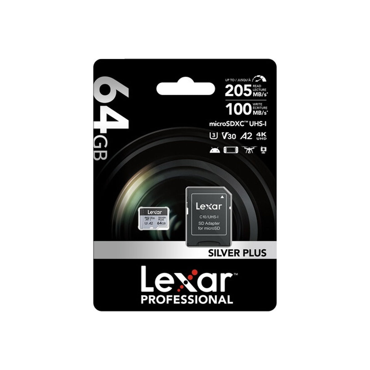 Lexar 64GB Silver Plus microSDXC UHS-I 205MB/s