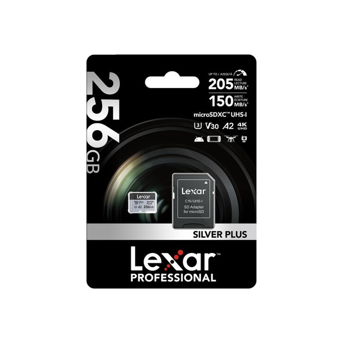 Lexar 256GB Silver Plus microSDXC UHS-I 205MB/s
