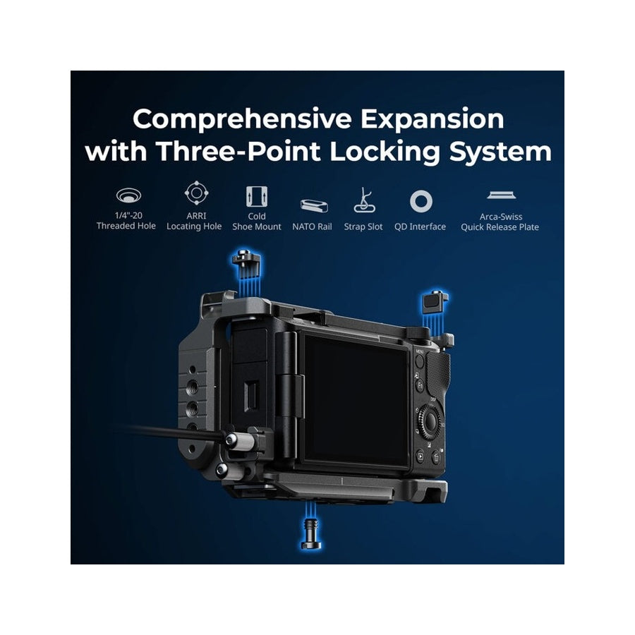 SmallRig 4864 L-Shape Mount Plate with Wooden Handle for Sony ZV-E10 II