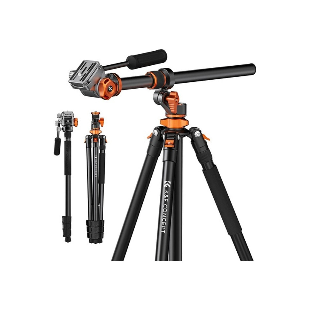 K&F Concept T254A7 Video Tripod with FH-03 Fluid Head