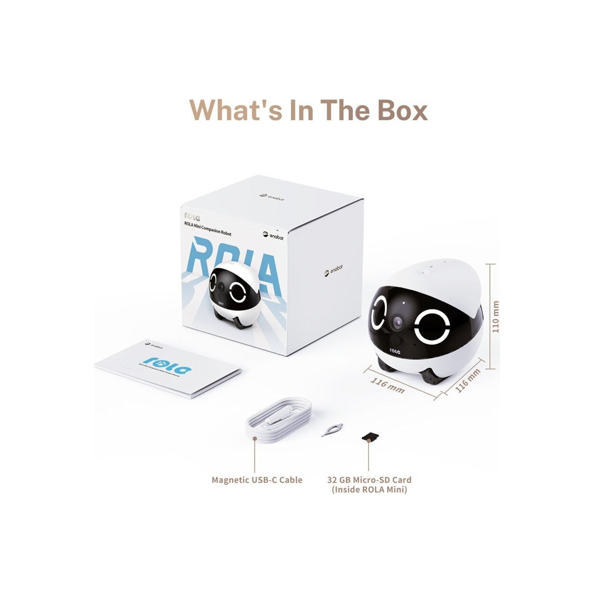 ENABOT ROLA MINI Companion Robot Smart Self-Guided Security