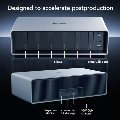 Lexar Professional Workflow Docking Station 6-Bay Portable Docking Station LPWF800N-4A1NGL