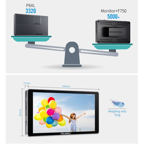 FeelWorld P6XL 6" On-Camera Field Monitor