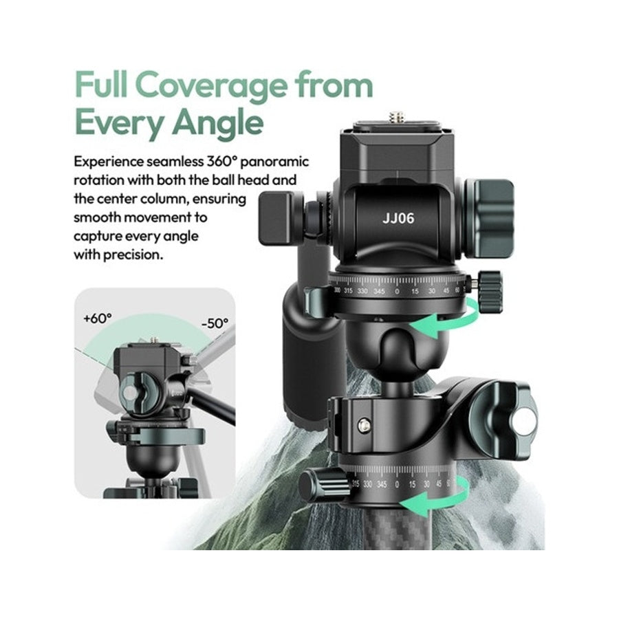 Ulanzi GlideGo JJ06 Carbon Fiber Travel Video Tripod with UKA Quick Release Head