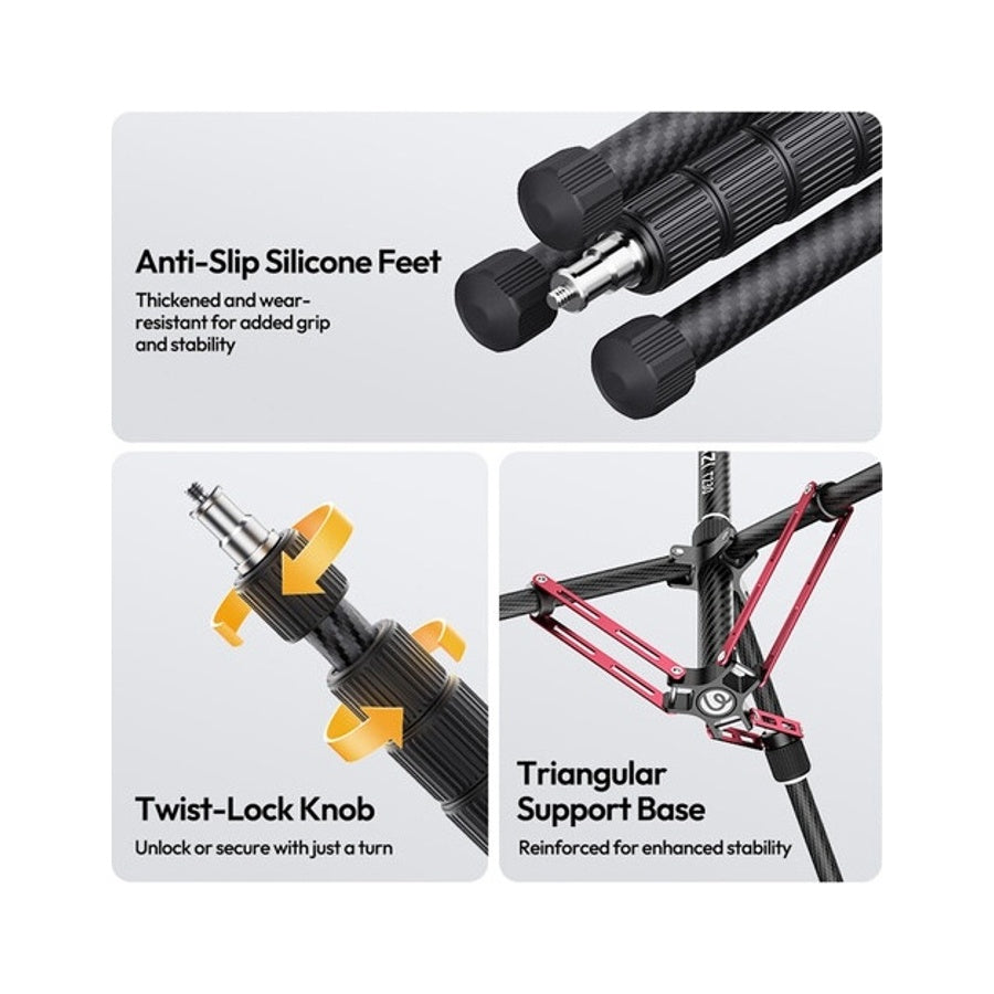 Ulanzi T230 Carbon Fiber Reversible Leg Light Stand Tripod Selfie Stick Boom Arm
