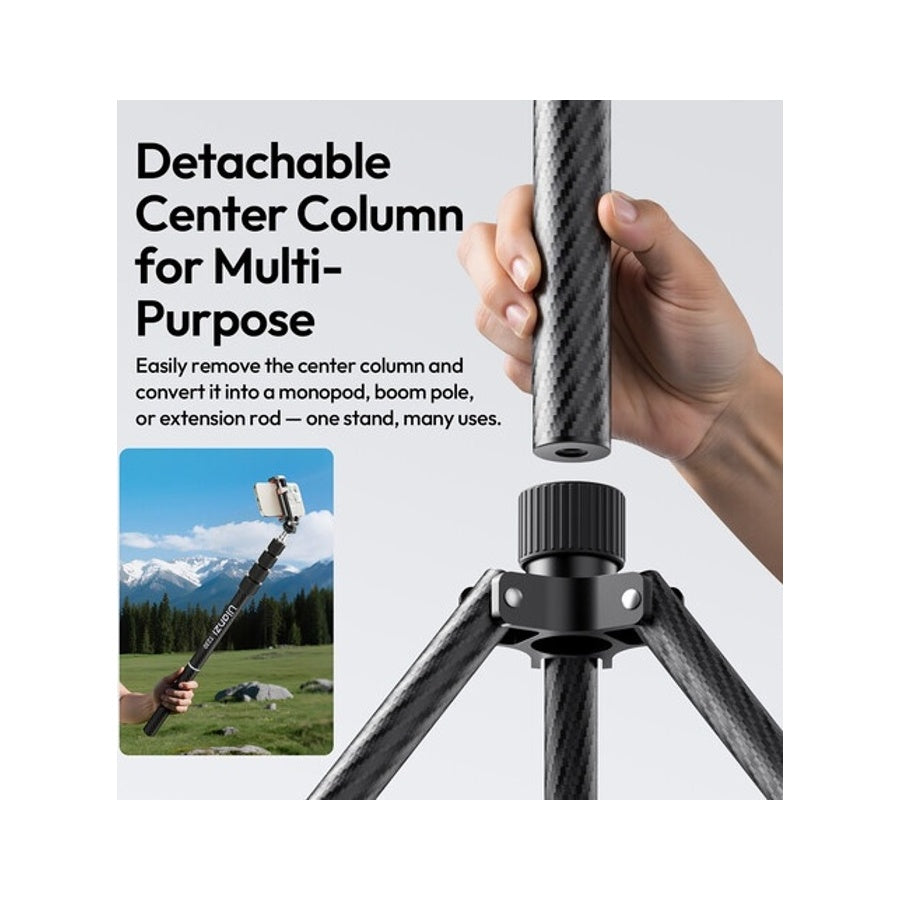 Ulanzi T230 Carbon Fiber Reversible Leg Light Stand Tripod Selfie Stick Boom Arm