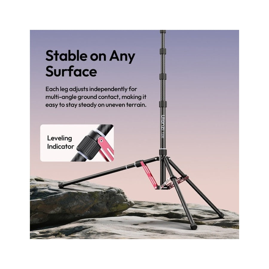 Ulanzi T230 Carbon Fiber Reversible Leg Light Stand Tripod Selfie Stick Boom Arm