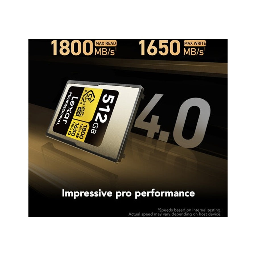 Lexar Professional CFexpress 512GB 8K 4.0 Type-A card Gold