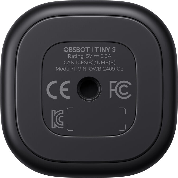OBSBOT TINY 3 AI-Powered Spatial Audio 4K PTZ Webcam Portable