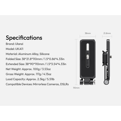 Ulanzi UKA11 Uka Foldable Quick Release L-Plate