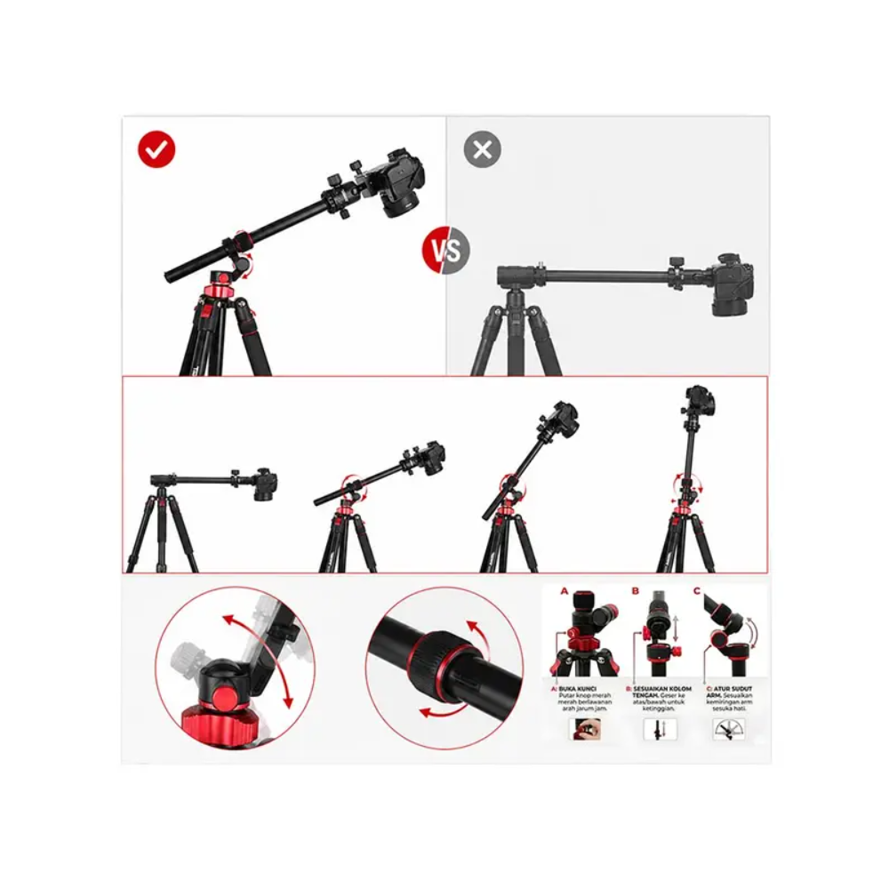 Takara Rover 88 Overhead Tripod Monopod Boom Arm Support Flatlay with 360 Ball Head for Camera