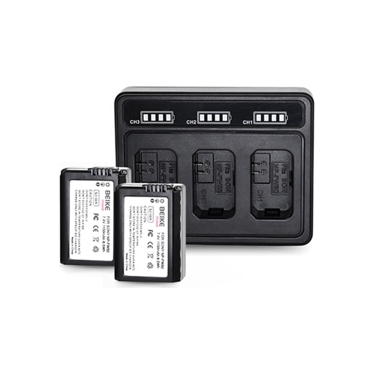 Beike Power NP-FW50 Dual Battery + Charger for Sony
