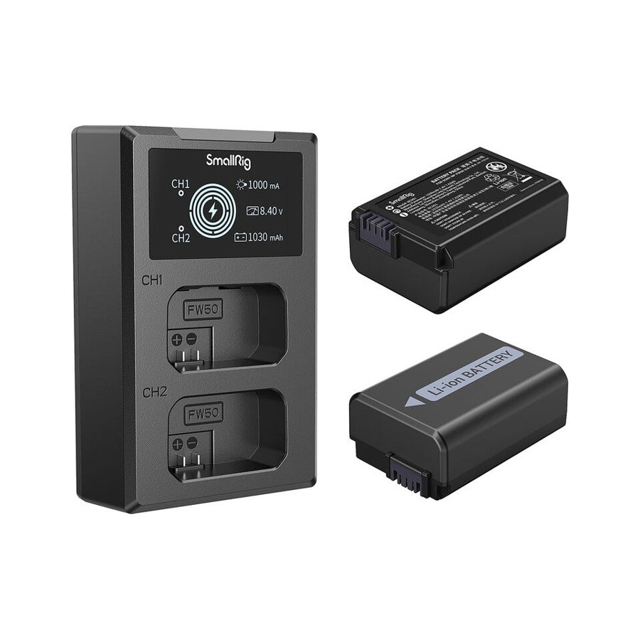 Smallrig Camera Battery and Charger Kit for Sony NP-FW50