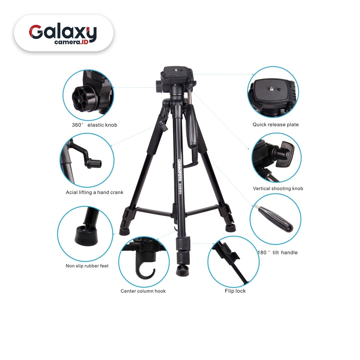 Cambofoto SAB-203 Multifunctions Tripod