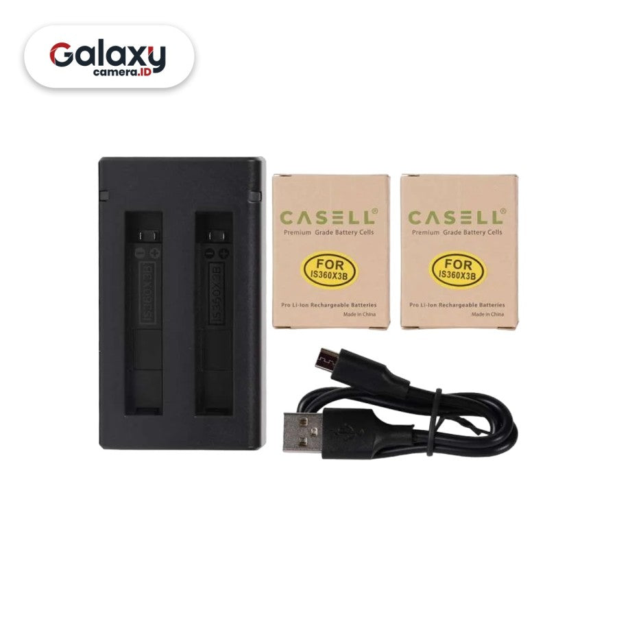 Casell Dual Battery Charger for Insta360 X3 2 Pcs