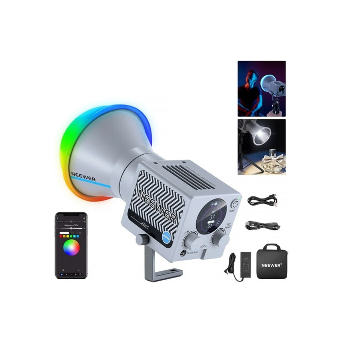 Neewer HS60B 60W Portable Mini COB LED Video Light Studio Lightning