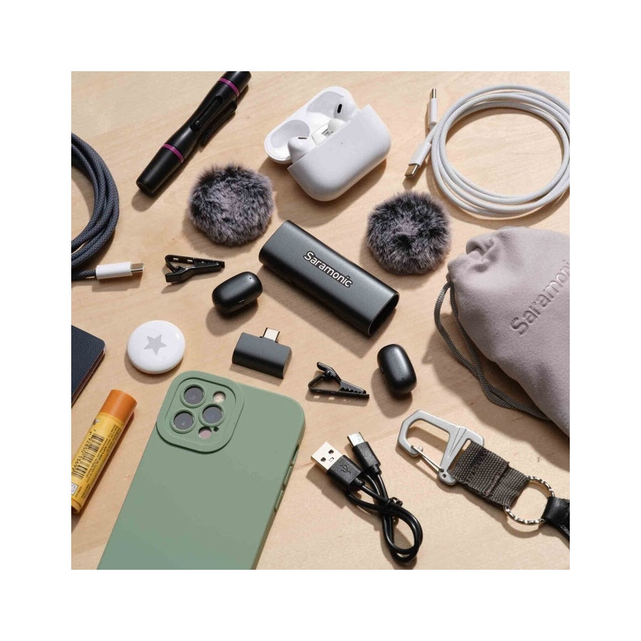 Saramonic AIR SE AI-Powered Clip-On & Handheld Dual Wireless Microphone for Smartphone