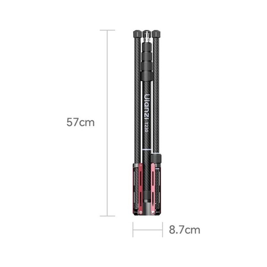 Ulanzi T230 Carbon Fiber Reversible Leg Light Stand Tripod Selfie Stick Boom Arm