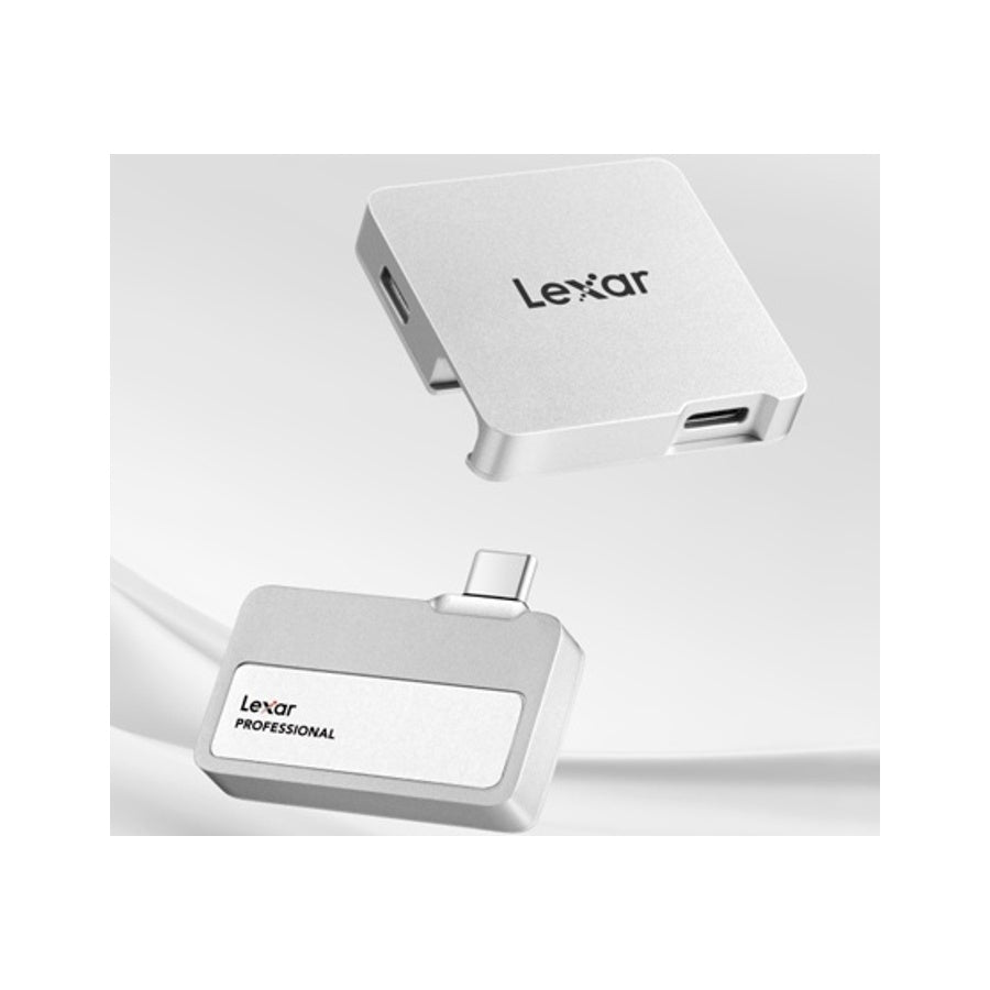 Lexar SL400 Go With HUB SSD External Portable 1TB USB C 3.2 - Silver