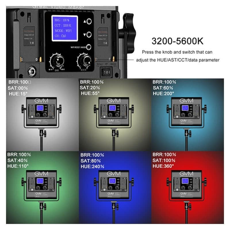 GVM LED 800D-RGB Video Light