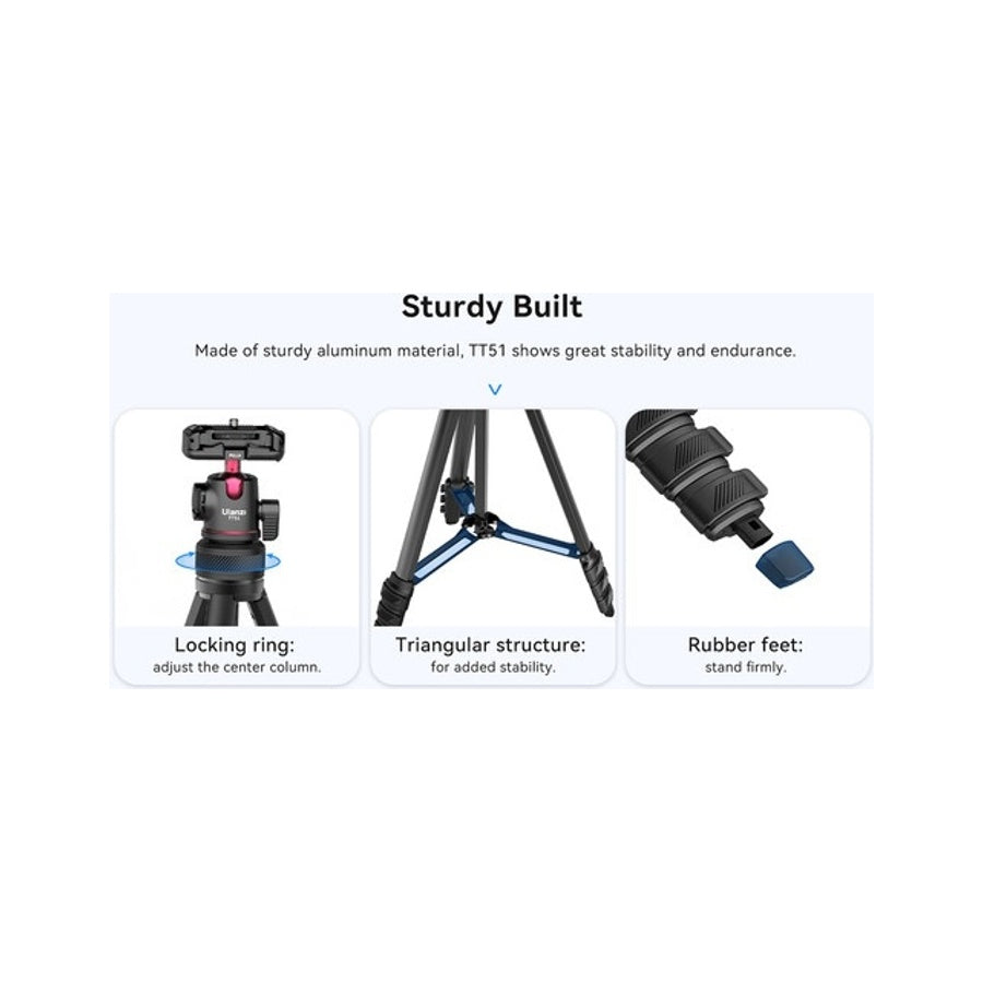 Ulanzi TT51 Aluminium Alloy Portable Tripod Camera & Smartphone HP Ulanzi TT-51 Tripod Kamera T089GBB1