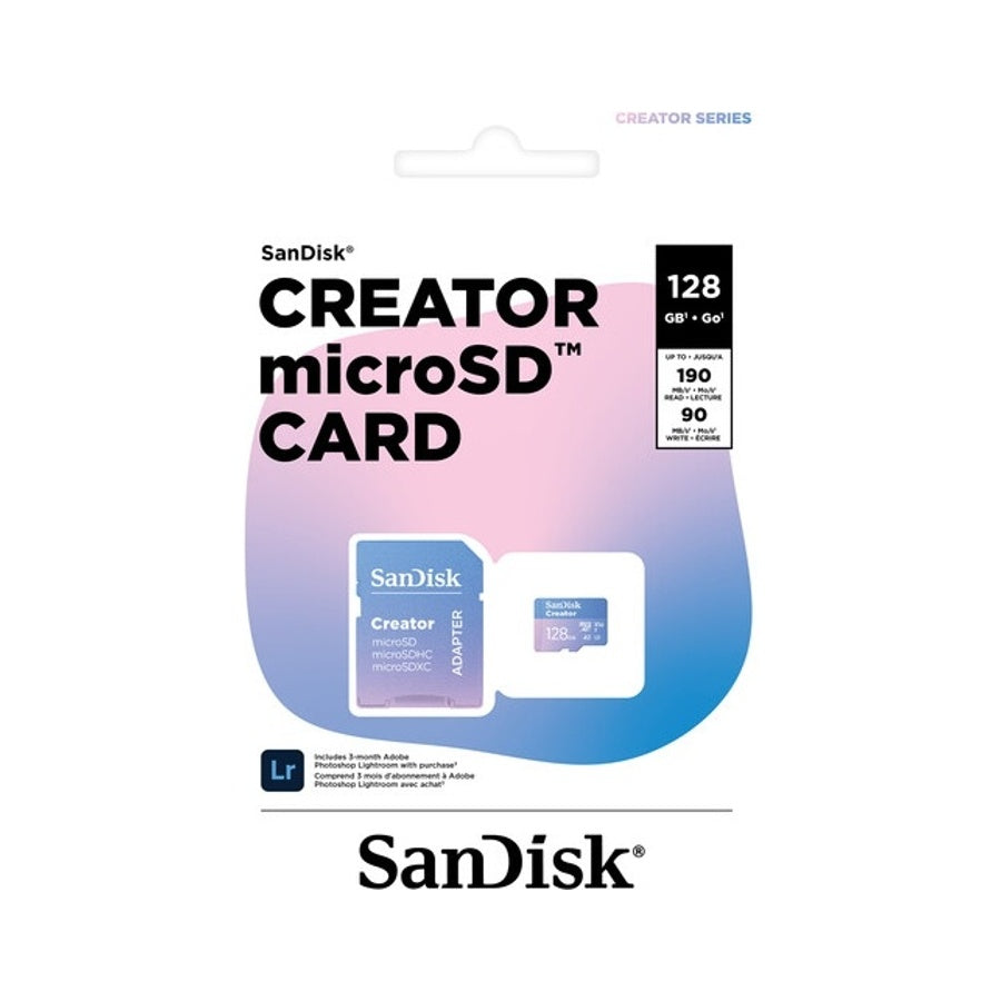 SanDisk Creator MicroSDXC 128GB UHS-I 190MB/s Memory Card SanDisk Micro SDHC MicroSD 128 GB