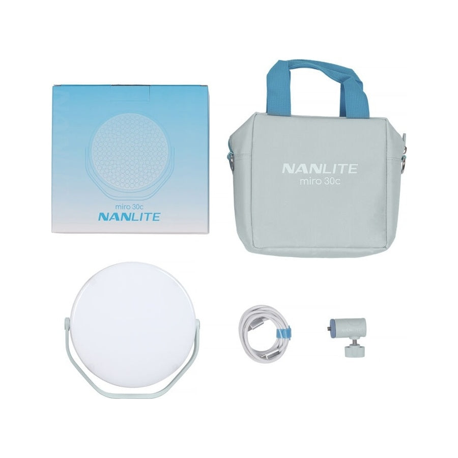Nanlite Miro 30C RGB Round LED Light Panel (Mint Blue)