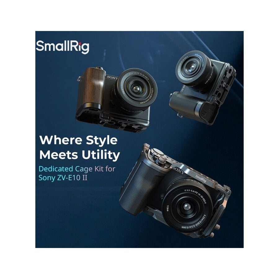 SmallRig 4864 L-Shape Mount Plate with Wooden Handle for Sony ZV-E10 II