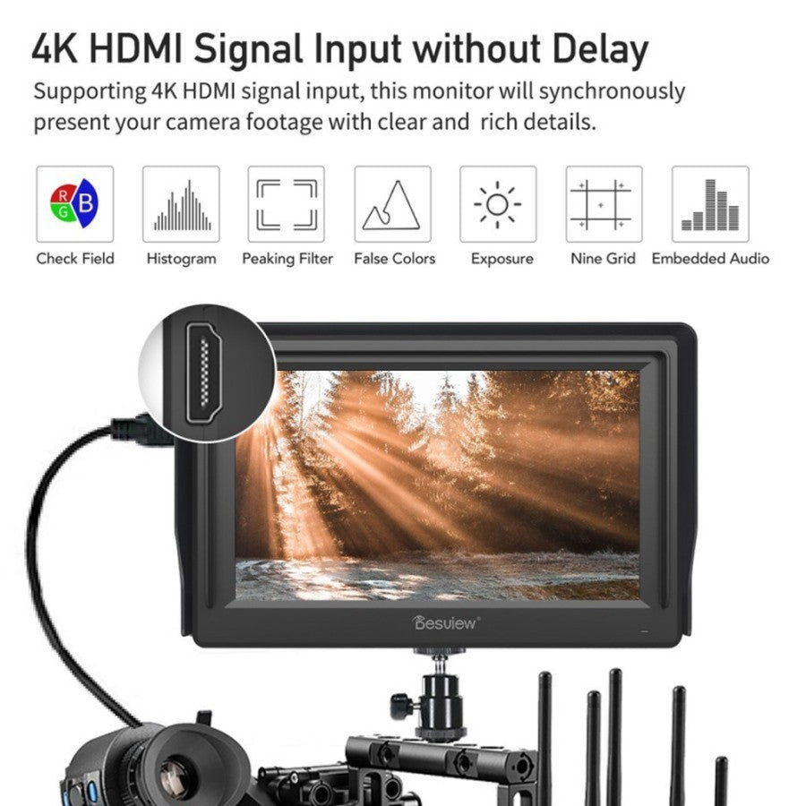 Desview MAVO P5 5.5" Camera Field Monitor 4K HDMI Input Kit