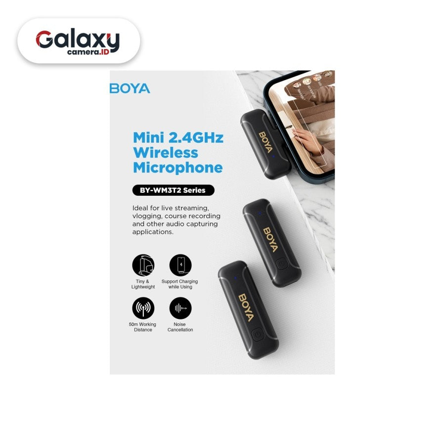 Boya By WM3T2 U2 Wireless Lavalier Microphone Type C